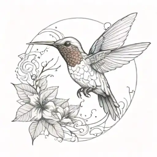 Hummingbird With Blood Drop