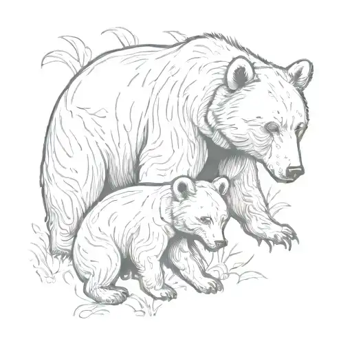 Baby Bear With Mama Bear