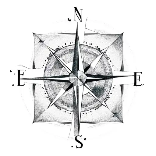 A Sketch-style Compass Rose With Pastry Ingredients As The Cardinal Points