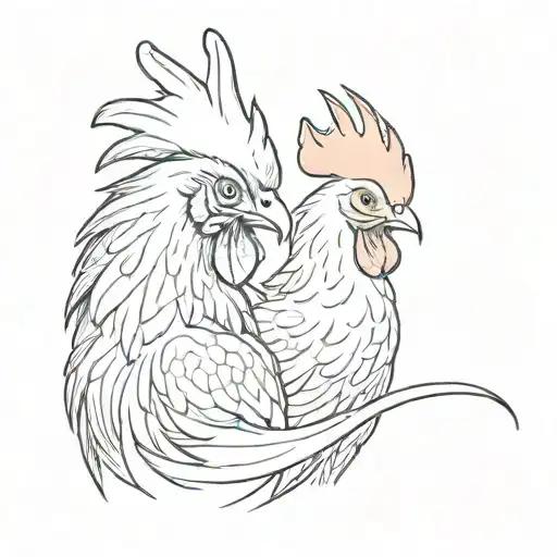A Rooster And Monkey Hugging