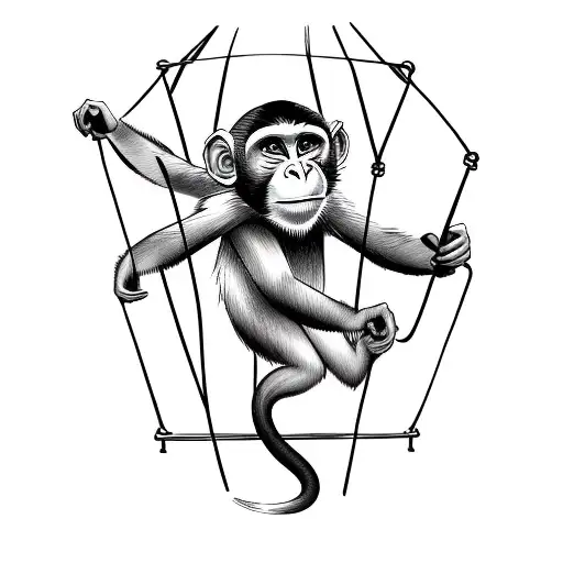Girl Monkey In A Cage