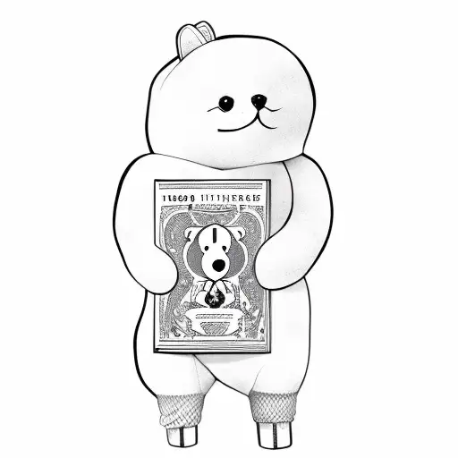 A Stuffed Animal Holding A Magazine