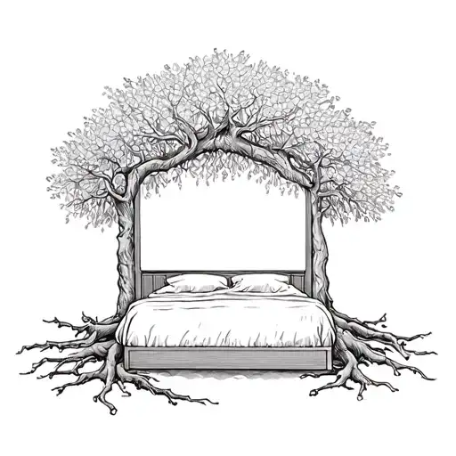 Wedding Bed In Grand Olive Tree With Roots