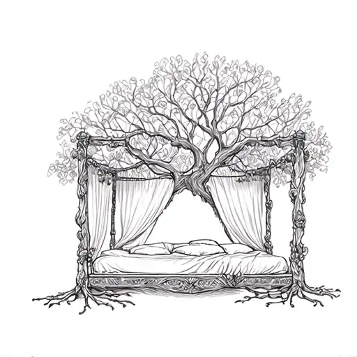 Wedding Bed In Grand Olive Tree With Roots