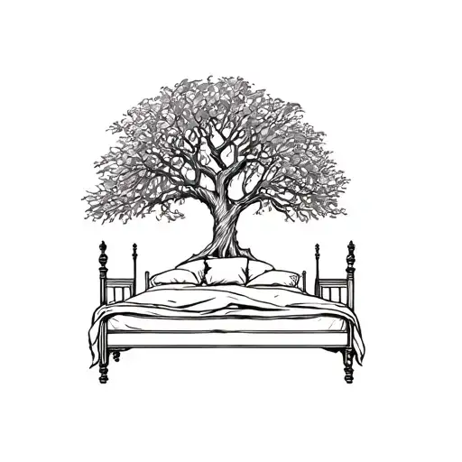 Wedding Bed In Large Grand Olive Tree With Roots