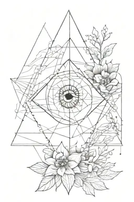 Feminine Eye Inside Geometric Lines And Nature