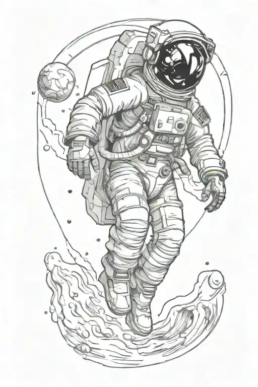 Astronaut Floating In Space