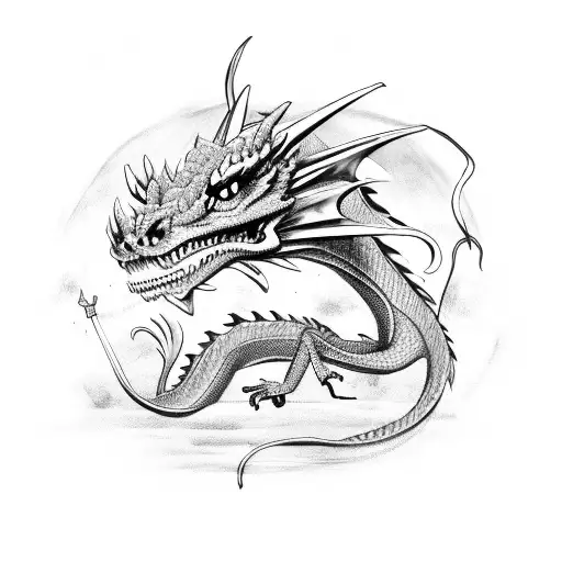 Military Dragon With Gun