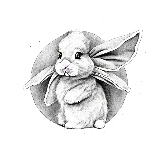 Light Pink Stuffed Animal Bunny Rabbit With Long Ears That Hang Down