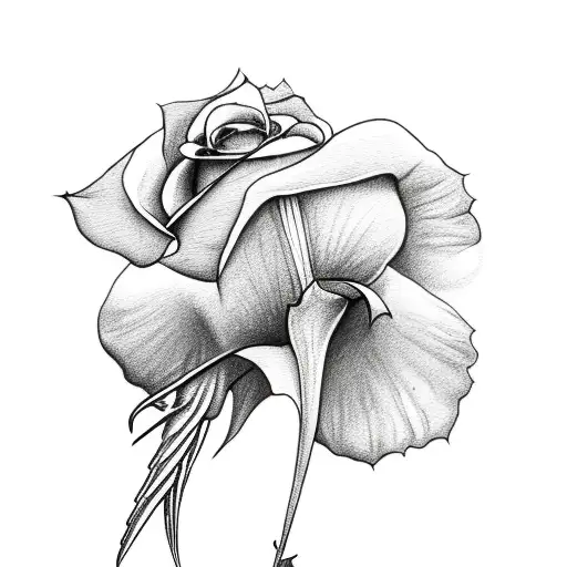 Hummingbird Carrying Rose