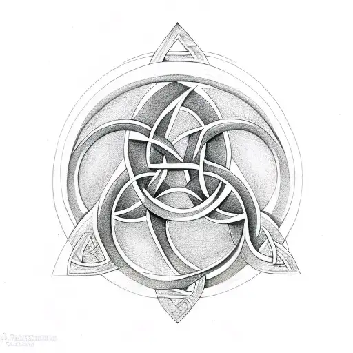 Triquetra With Branches Like A Family Tree