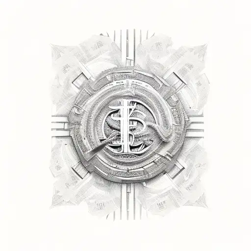 An Intricate Design Of Dollar Bills Forming The Shape Of A Gun