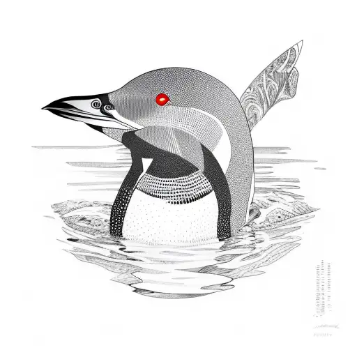 Loon In Water Profile