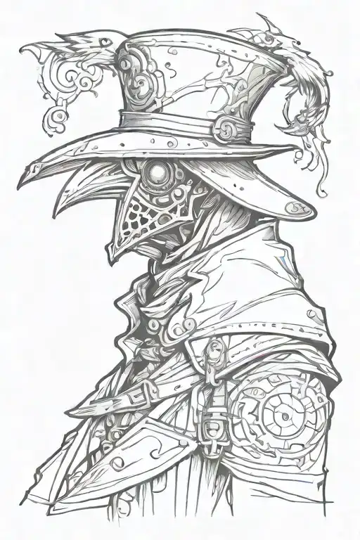 Steam Punk Plague Doctor And Raven