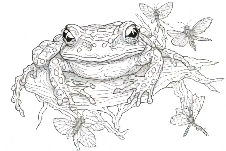 Frog And Dragonflies