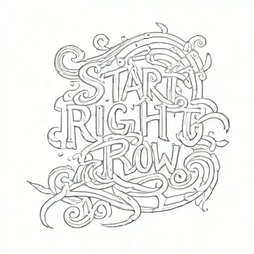 Start Right Now Stop Right There Lettering Tattoo With Graphic