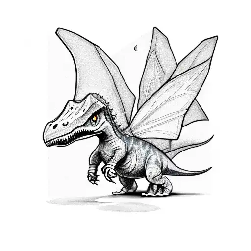 Cute Dinosaur With Fairy Wings