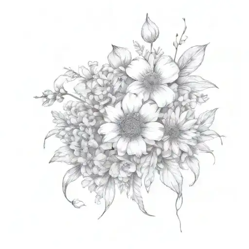 July August November Birth Flower Bouquet