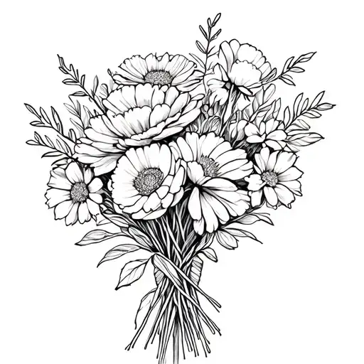 Family Birth Flower Bouquet Wrapped