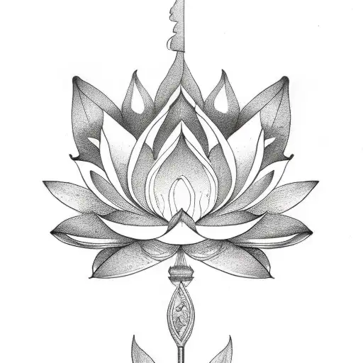 Lotus Flower And Dagger