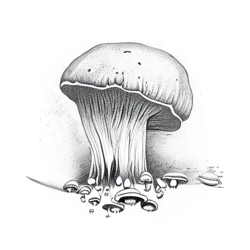 A Mushroom Coming Out Of Planet Earth