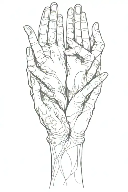 Three Hands Holding Each Other