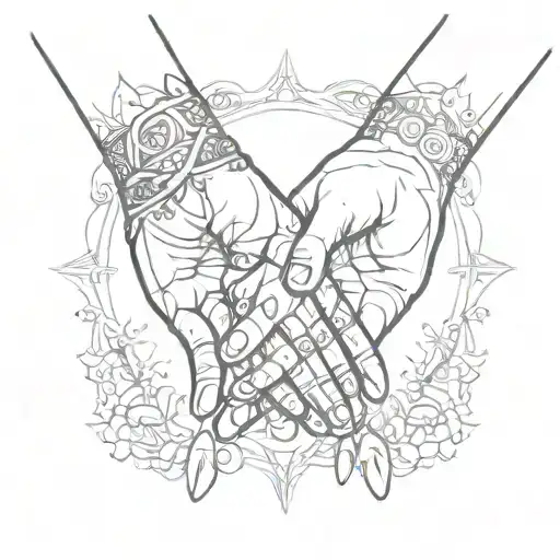 Three Hands Together Siblings Holding Hands