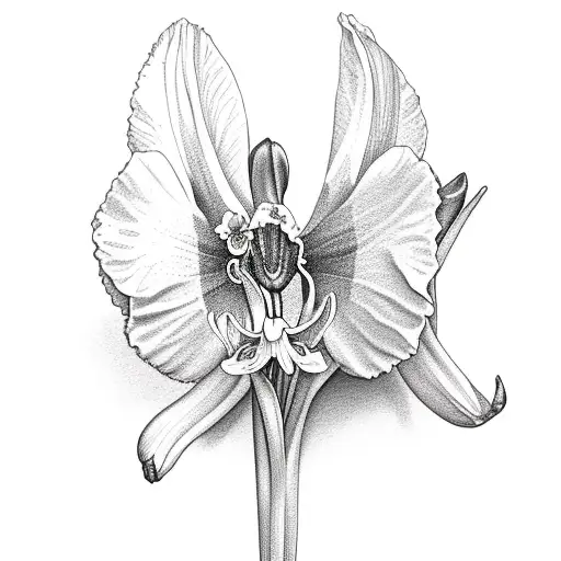 Daffodil And Orchid Intertwined