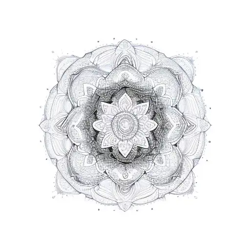 A Mandala-inspired Design Incorporating Elements Of Nature And The Calming Presence Of Buddha