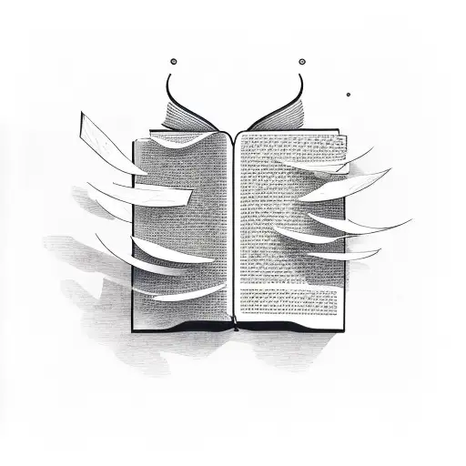 Guitar Whith A Book Whit Flying Pages Minimal