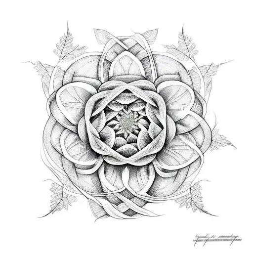 Dahlia With Interwoven Vines On Bicep