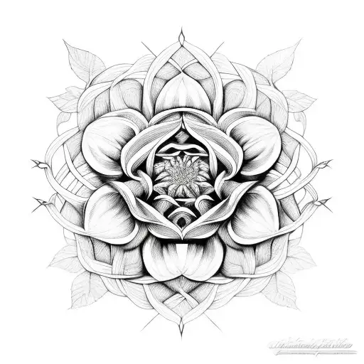 Dahlia With Interwoven Vines On Bicep