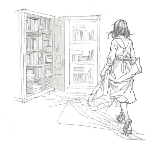 Girl Walking Into Book Pages