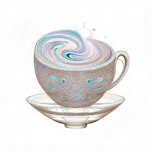 A Mesmerizing Coffee Cup Filled With Swirling Patterns Inspired By Color Theory