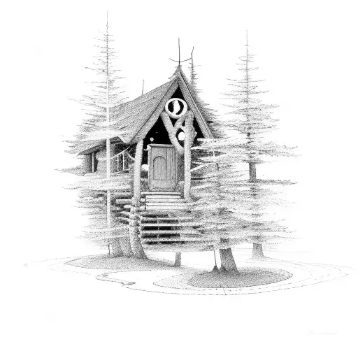 Cabin With Single Tree