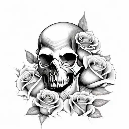 Memento Mori Skull And Roses