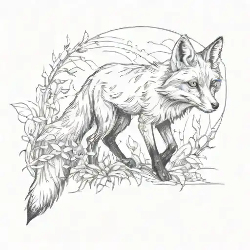 Fox Walking Through The Brush