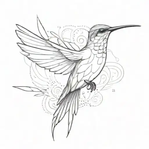 Small Minamalist Humming Bird Flying