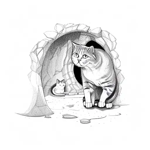 Cat In A Cave