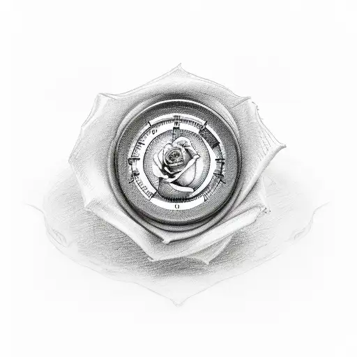 A Tape Measure Wrapped Around A Baby Footprint With A Rose