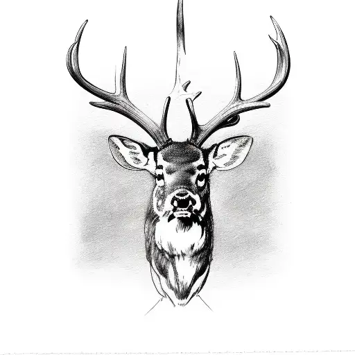 A Sketch Of Ohio With A Large Mouth Bass And Deer Antlers