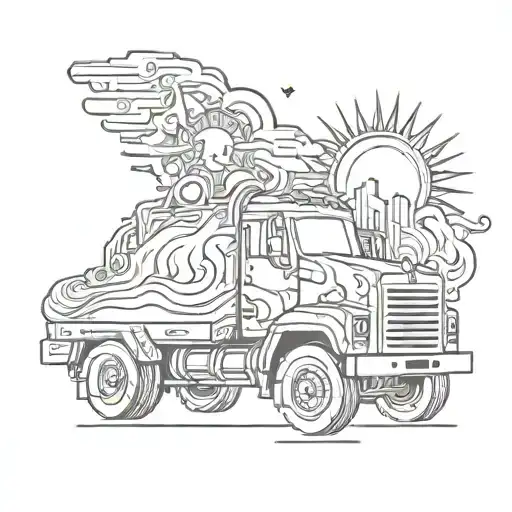 Sun Shinning On Truck