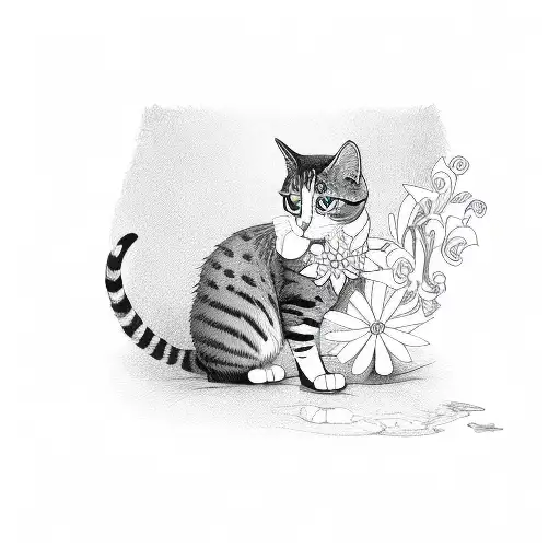 Flower And Cat