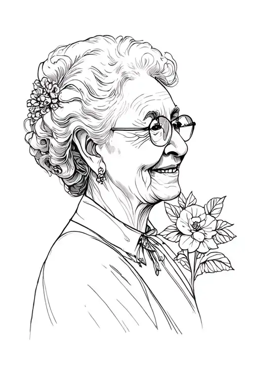 Grandma Memorial Tattoo With Mirror