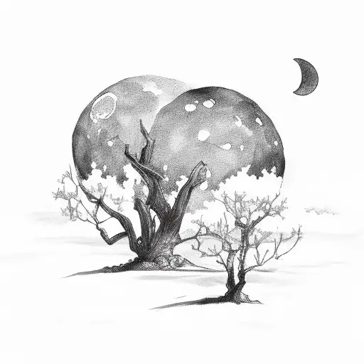 Moon Behind Olive Branch