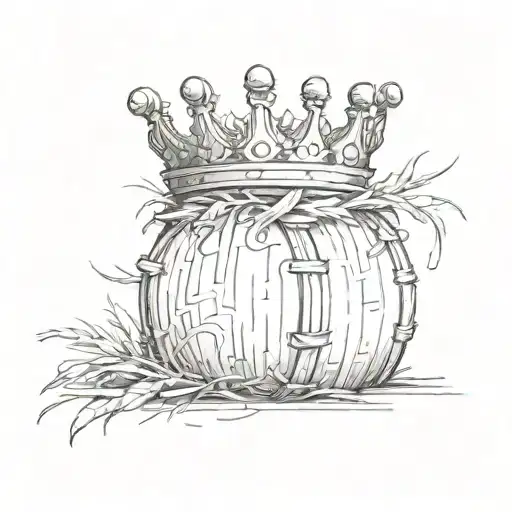 A Hay Bale And A Crown Adorned