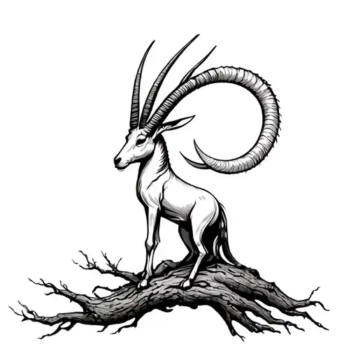 Capricorn On A Tree