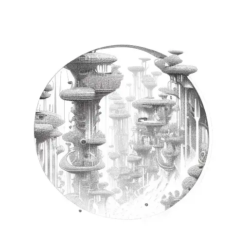 A Futuristic Astronaut Exploring A Vibrant Alien Jungle