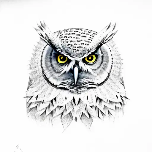Mean Looking Owl Over A Detailed Trident