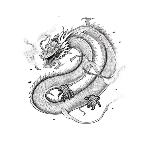 Long Japanese Dragon On Forearm For Skinny Arm